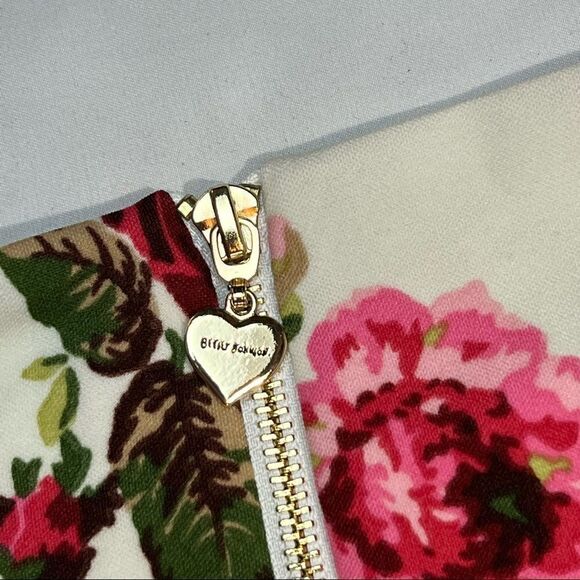 Betsey Johnson Bodycon Slit Hem Rose Print Sleeveless White Dress 12 - Picture 8 of 10